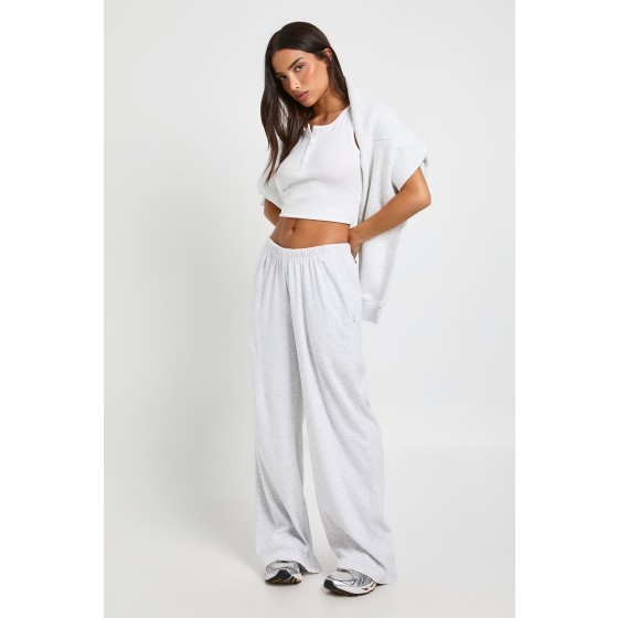Petite Rib Wide Leg Trouser