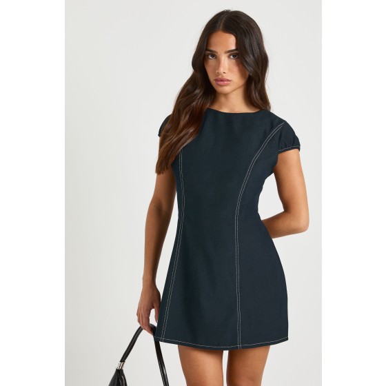 Petite Cap Sleeve Mini Shift Dress