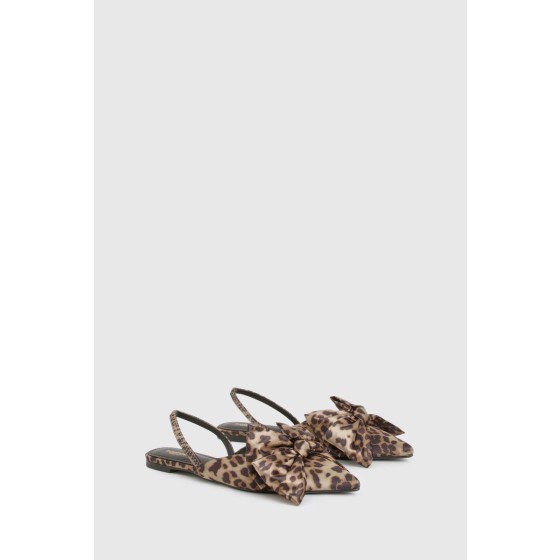 Wide Fit Faux Suede Bow Detail Pointed Flats