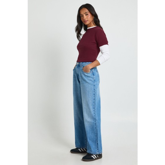 Petite Boohoo Basics High Waist Straight Leg Jean