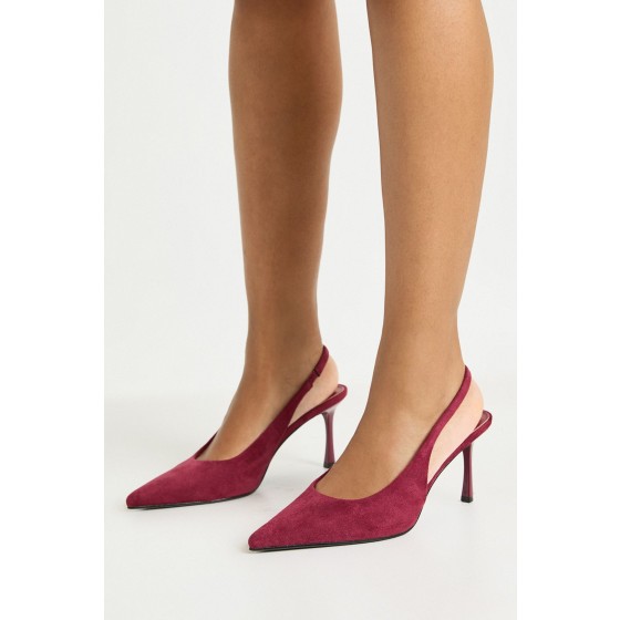 Wide Fit Faux Suede Slingback Stiletto Court Heels