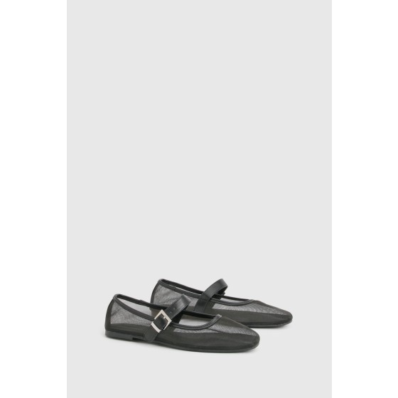 Wide Fit Mesh Ballet Flats