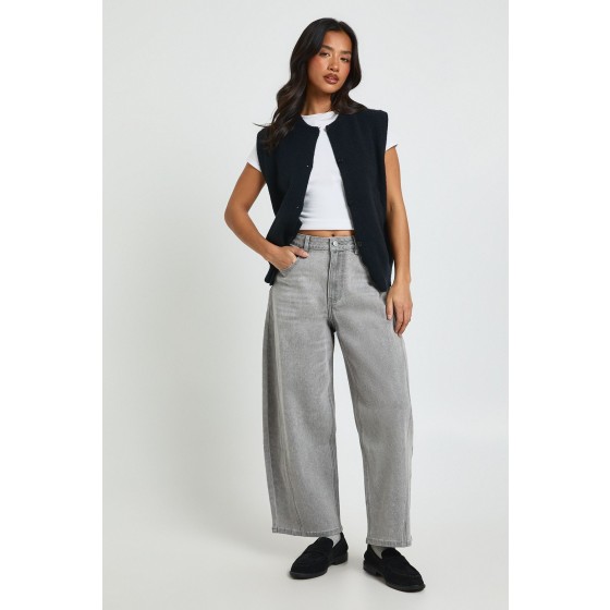 The Petite Mid Waist Barrel Jean