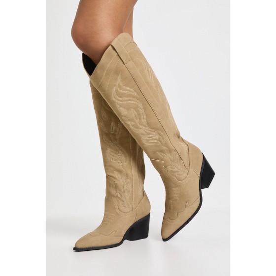 Wide Fit Embroidered Western Boots