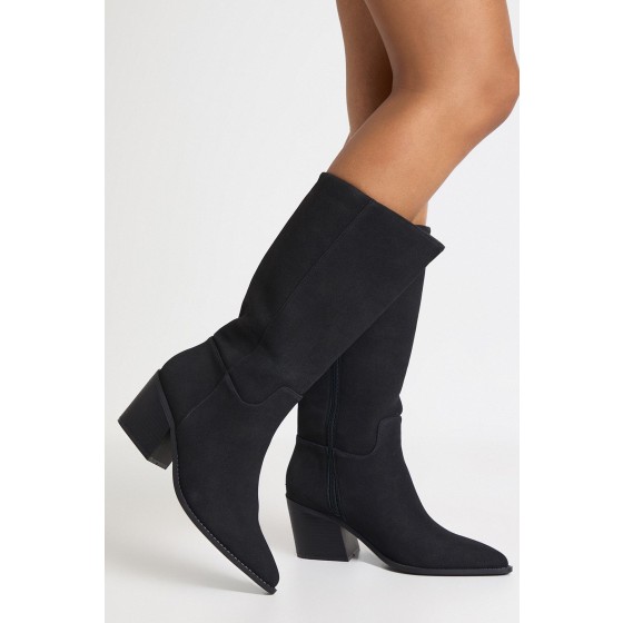 Wide Fit Calf High Western Boots