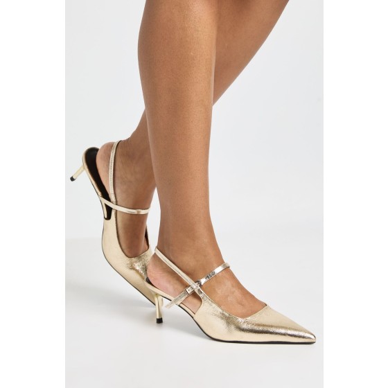 Buckle Strap Slingback Court Heels