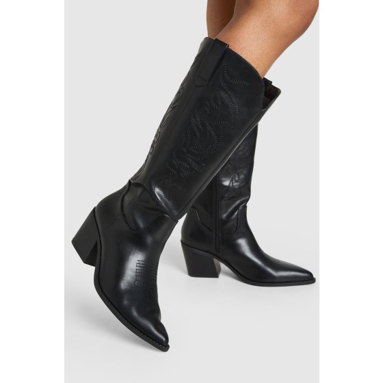 Wide Fit Embroidered Western Boots