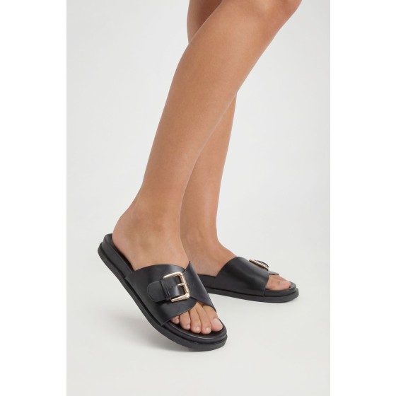 Wide Fit Buckle Detail Strap Sliders
