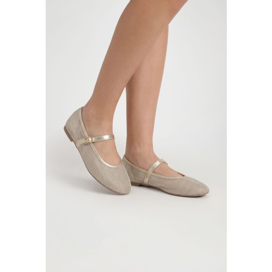 Metallic Mesh Ballet Flats