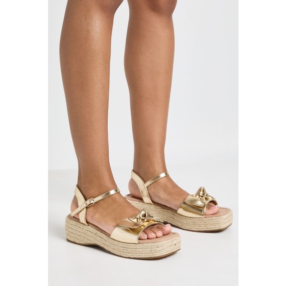 Strappy Knot Detail Espadrille Wedges