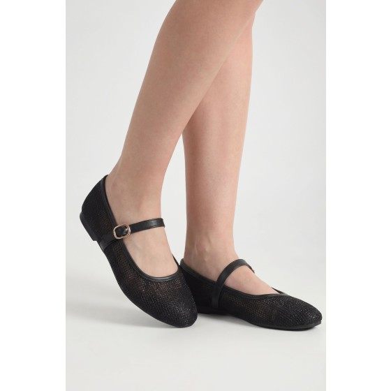 Wide Fit Mesh Ballet Flats