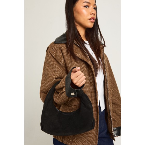 Faux Suede Knot Handle Grab Bag