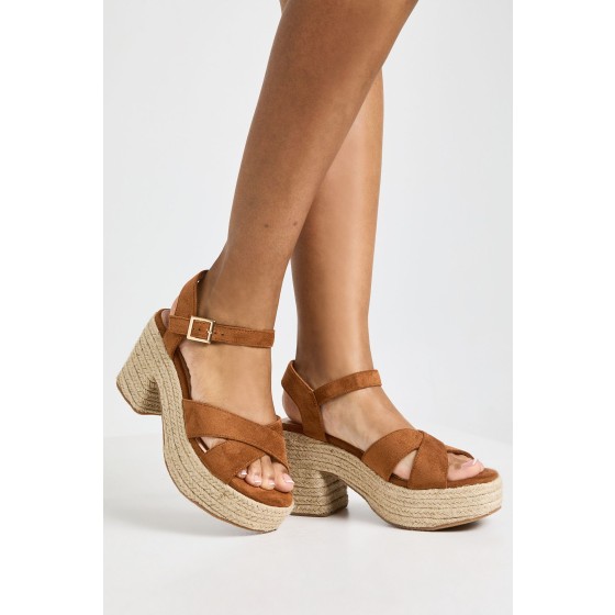 Platform Espadrille Cross Over Wedge