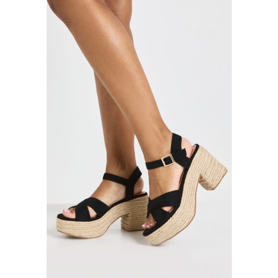 Platform Espadrille Cross Over Wedge