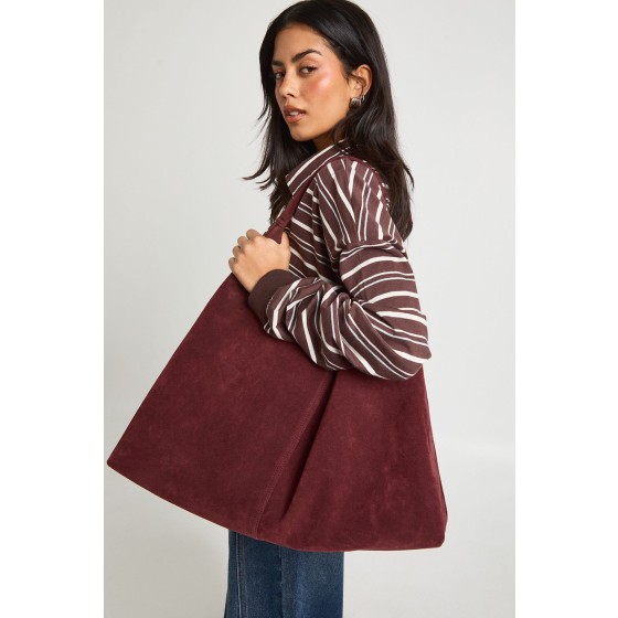 Faux Suede Tote Bag