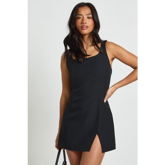 Petite Tailored Square Neck Mini Dress