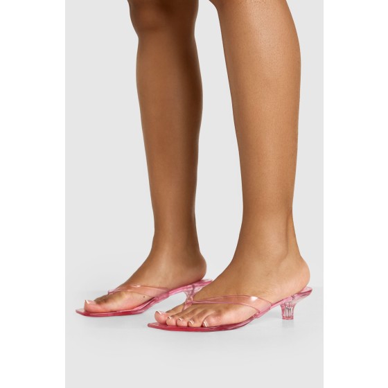 Jelly Toe Post Heeled Mules