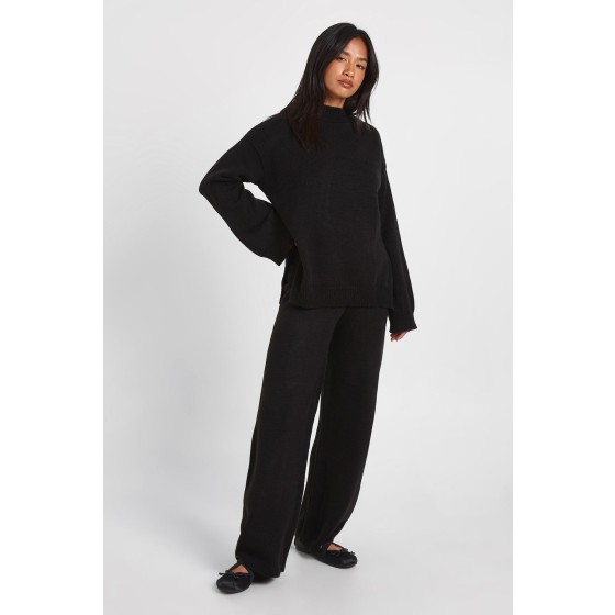 Petite Soft Knit Jumper And Flares Knitted Co-ord