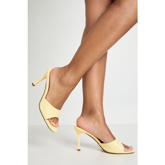 High Stiletto Round Toe Heeled Mules