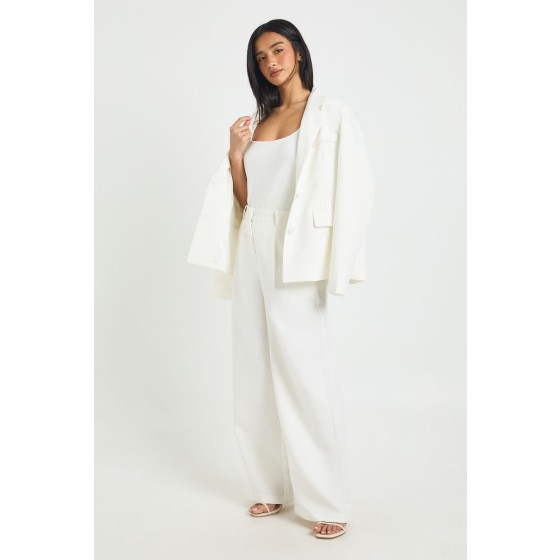 Petite Essential Wide Leg Tailored Trousers