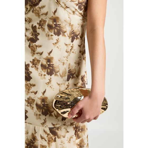 Metallic Hard Shell Clutch Bag