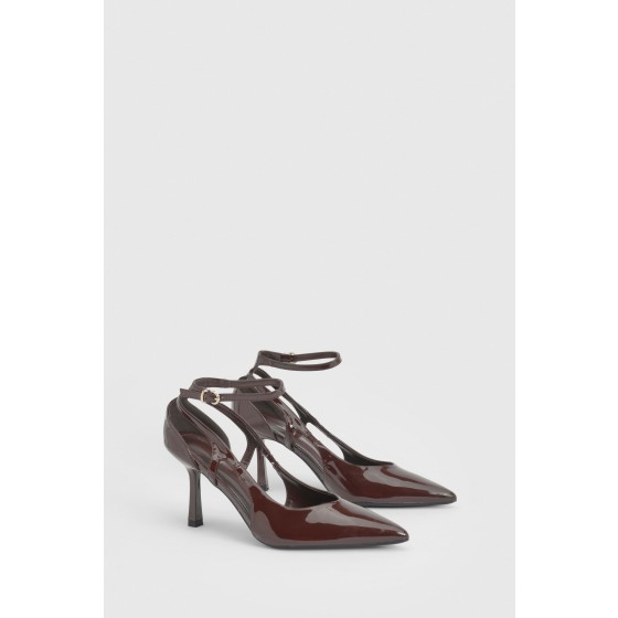 Patent Cut Out Detail Court Heels