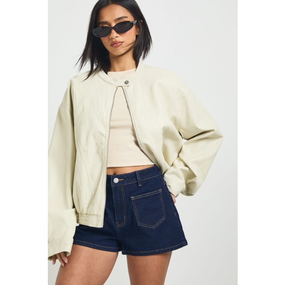 Petite Front Pocket Detail Denim Shorts