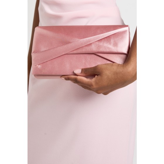 Satin Twist Detail Clutch Bag