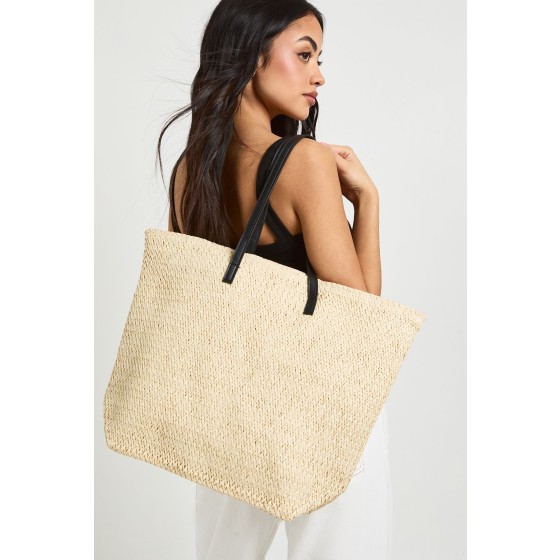 Contrast Handle Beach bag