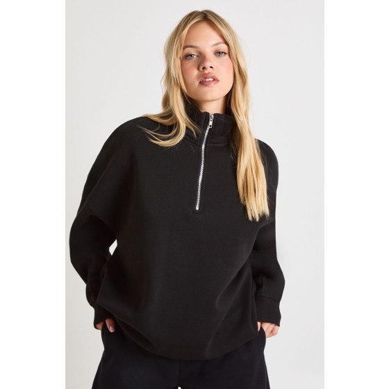 Petite Oversized Half Zip Sweatshirt