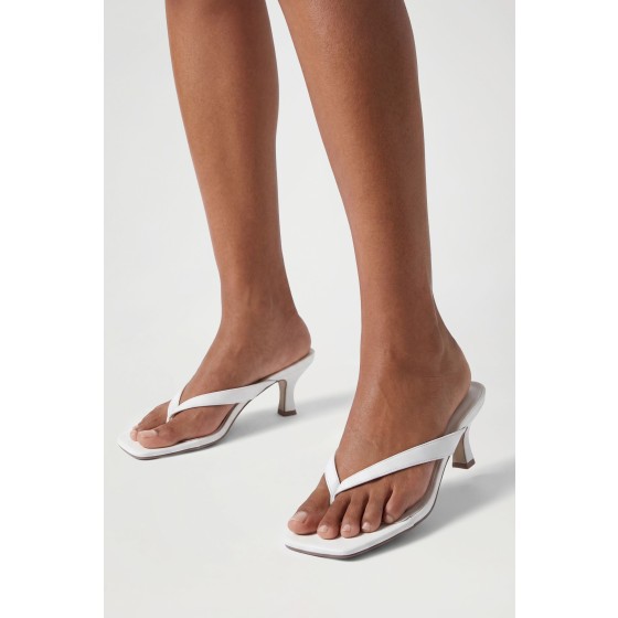Toe Post Square Toe Heeled Mules