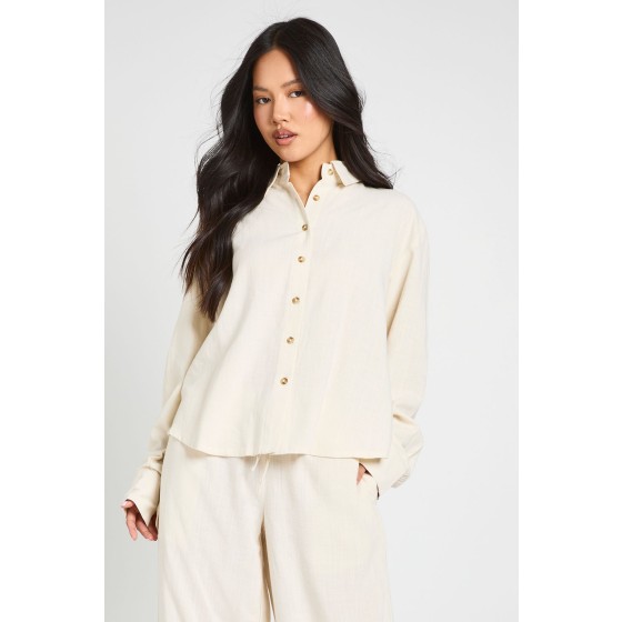Petite Premium Linen Oversized Shirt