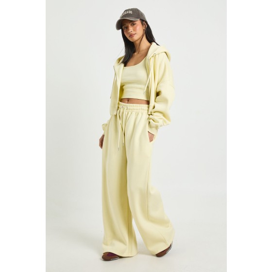 Petite Deep Hem Crop Top 3 Piece Hooded Tracksuit