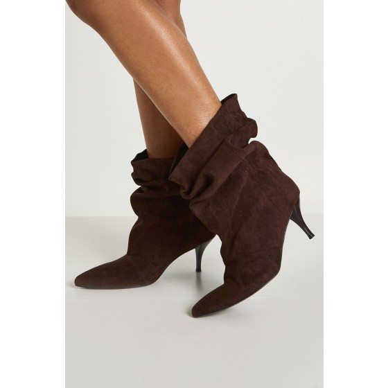 Ruched Slouchy Ankle Boots