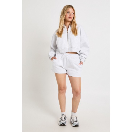 Petite High Waist Sweatshort With Internal Drawcord