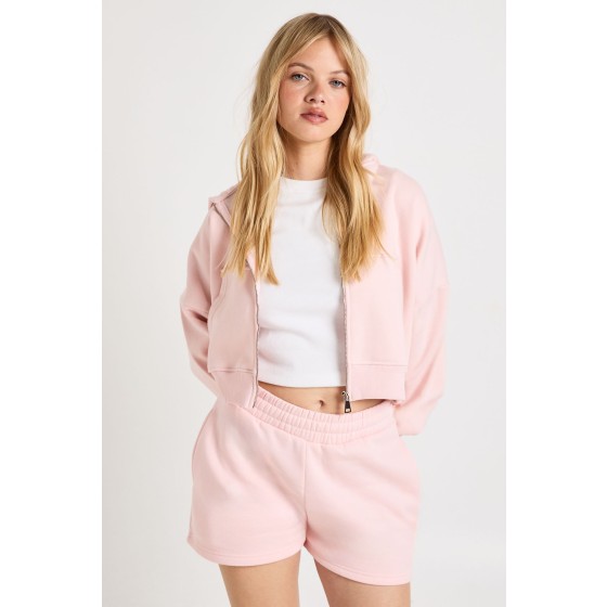 Petite High Waist Sweatshort With Internal Drawcord