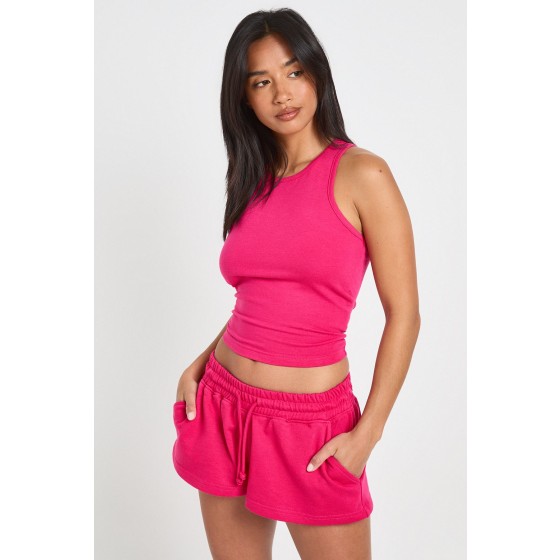 Petite Racer Top And Sweat Short Set
