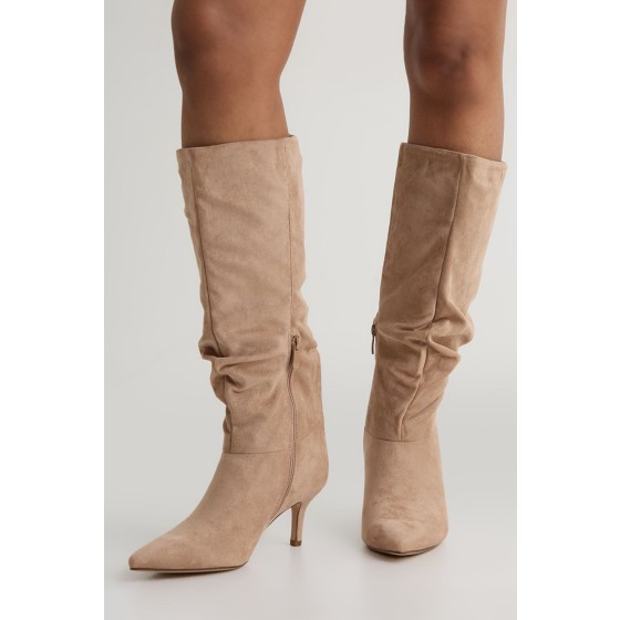 Slouchy Mid Height Knee High Boots