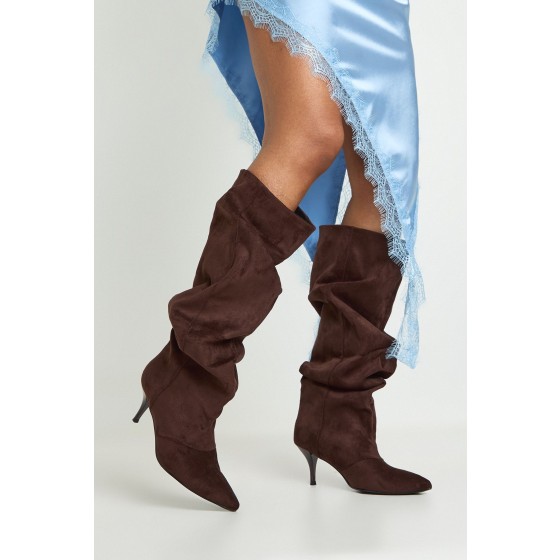 Slouchy Column Knee High Boots