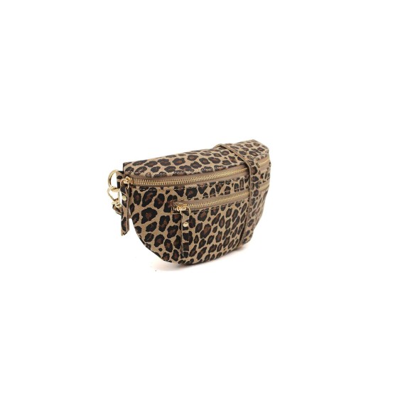 Italian Genuine Suede Sling Crossbody Bag With Front Pockets