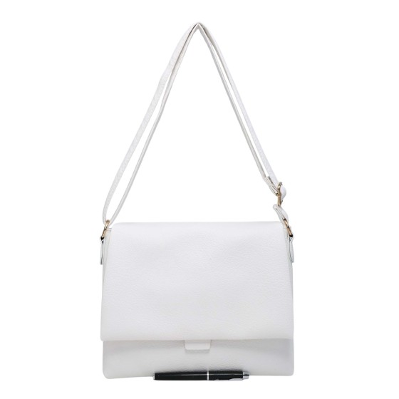 Doube Compartments Flap Design PU Leather Crossbody Shoulder Bag