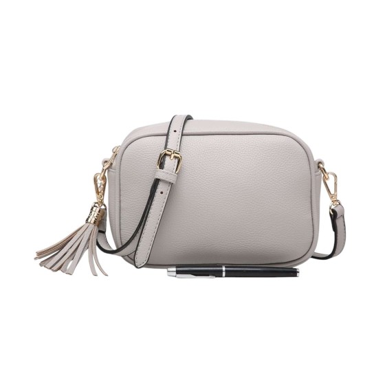 Small Plain Colour Crossbody Camera Bag With Tassel Charm
