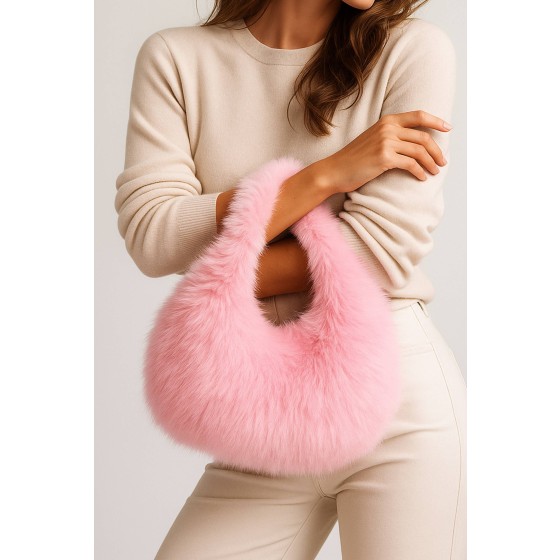 Faux Fur Furry Fluffy Shoulder Scoop Grab Bag