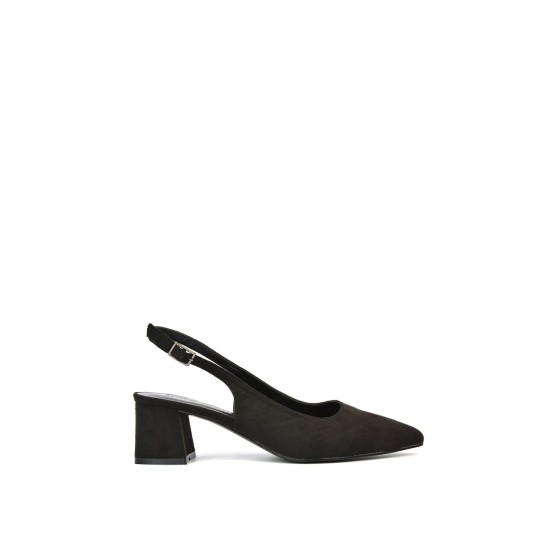 'Devon' Court Shoe Block Heels With Slingback