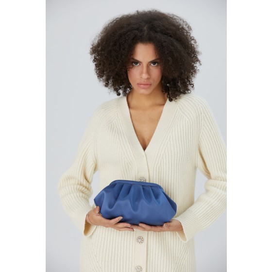 Satin Pouch Bag With Detachable Crossbody Strap