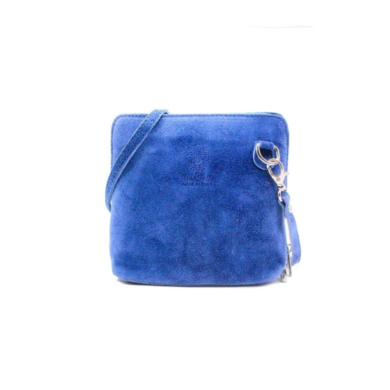 Small Genuine Italian Suede Leather Zip Around Crossbody Bag