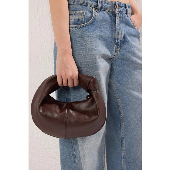 Oval Knot-Handle Mini Shoulder Bag