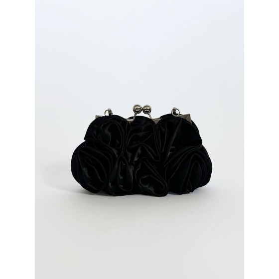 Rose Satin Clutch Bag