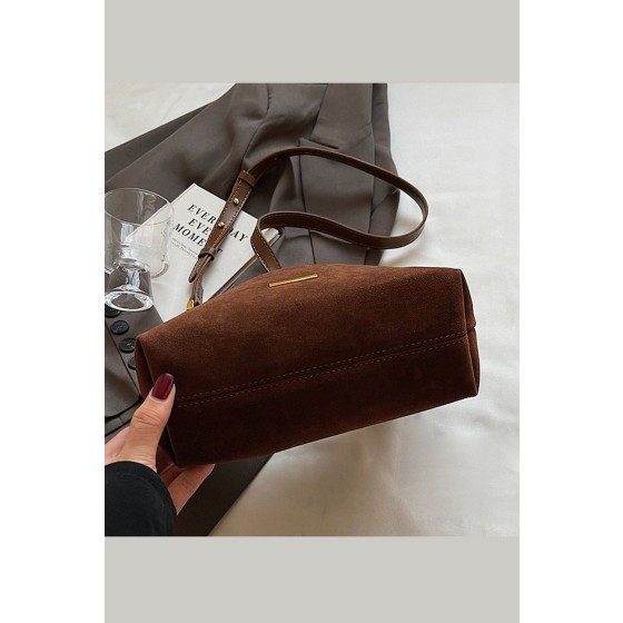 'Livvy' Faux Suede Handbag with Removable Shoulder Strap