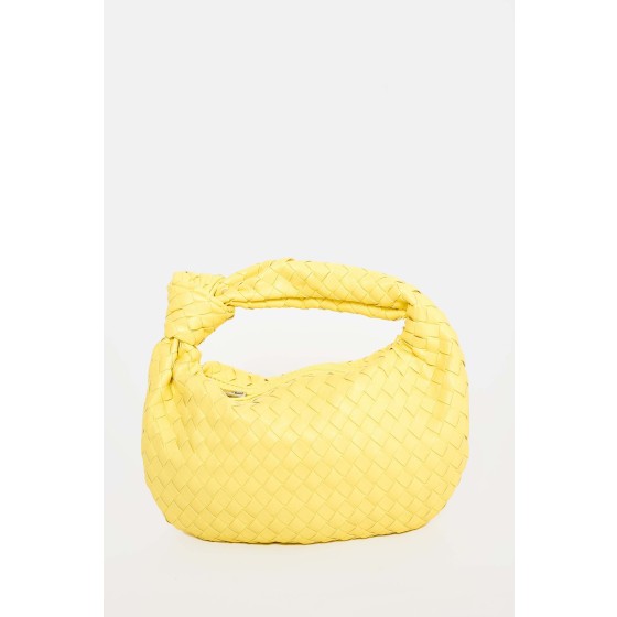 Public Desier The Blame Lemon Woven Pu Knot Detail Mini Pu Bag